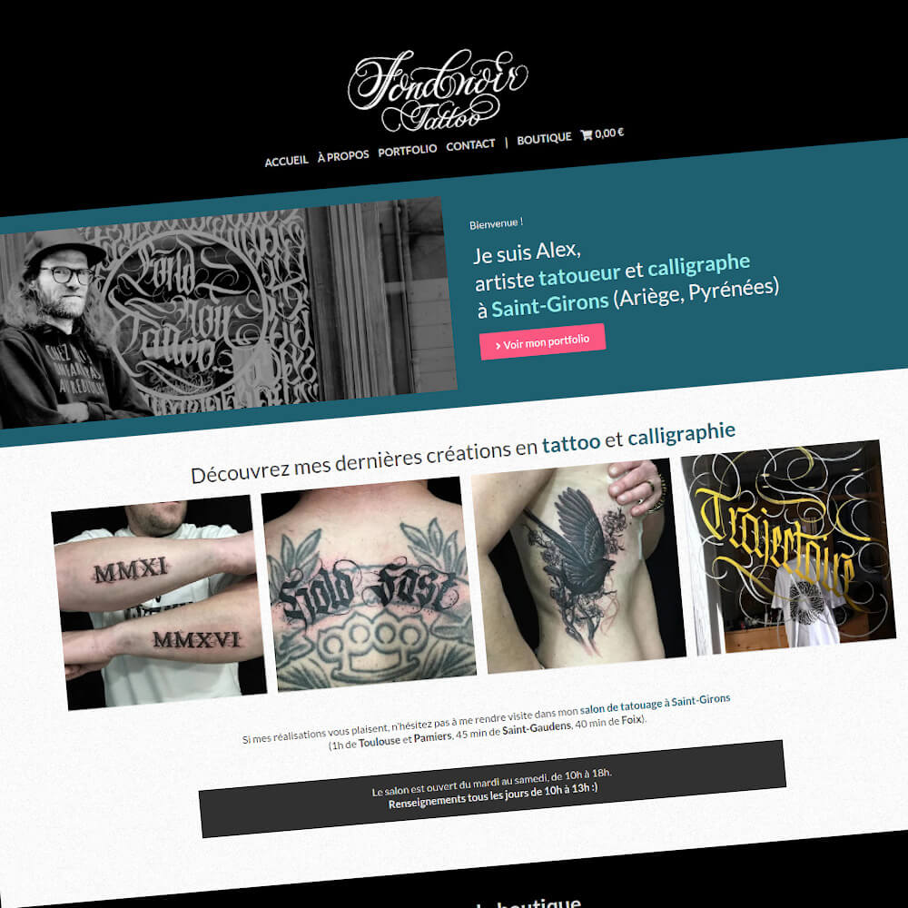 Fond Noir Tattoo : Refonte du site Internet portfolio & e-commerce