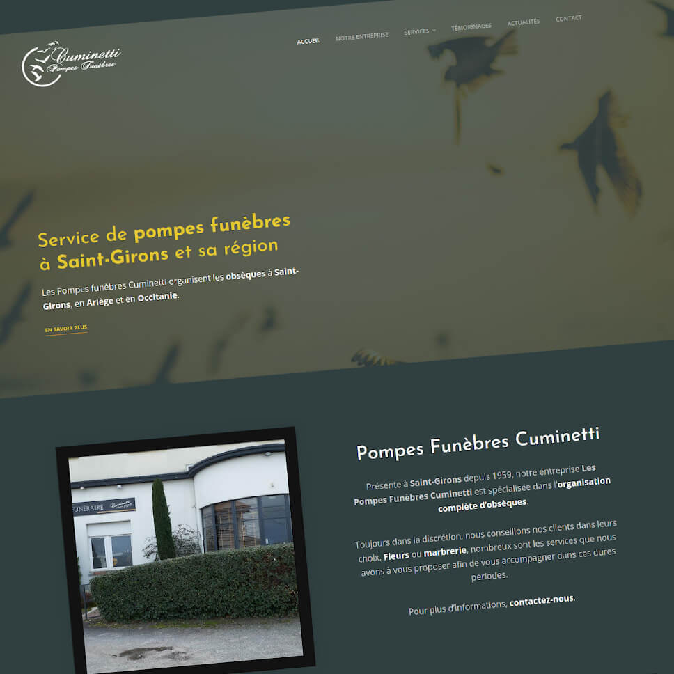 Pompes Funèbres Cuminetti : Refonte du site Internet vitrine